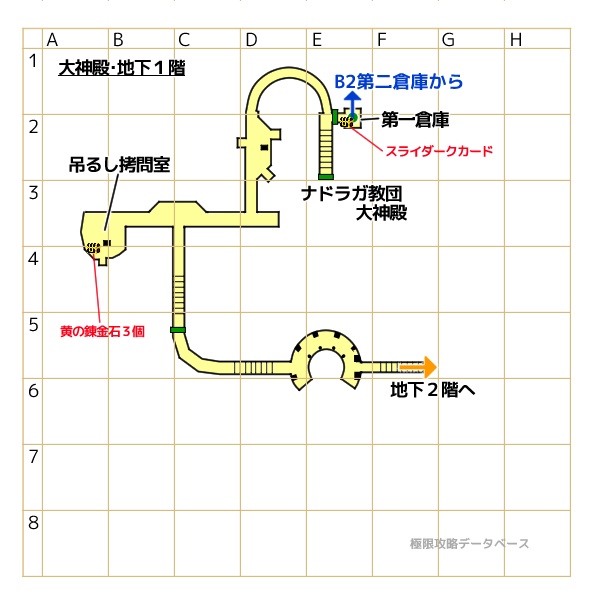 大神殿・地下1階マップ