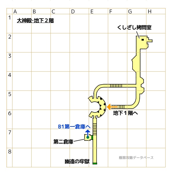 大神殿・地下2階マップ