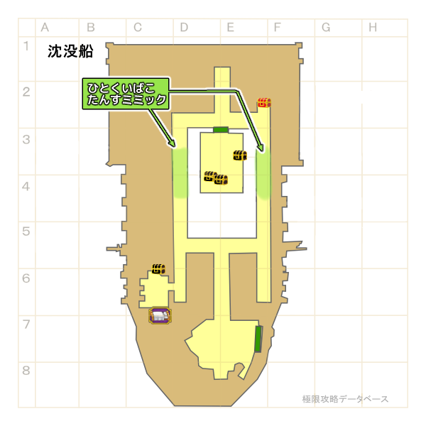 ガイオス古海沈没船モンスターマップ