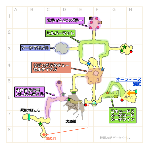 ガイオス古海モンスターマップ