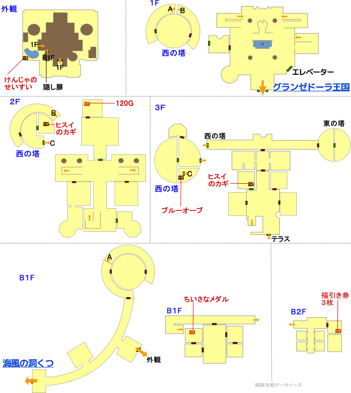 真のグランゼドーラ城マップ