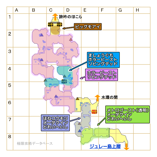 ジュレリア地下廃坑モンスターマップ