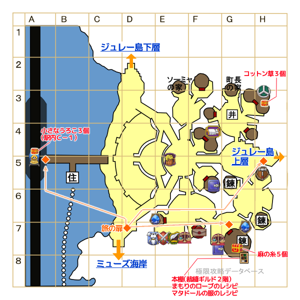 ジュレットの町マップ