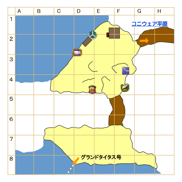 ココラタの浜辺マップ