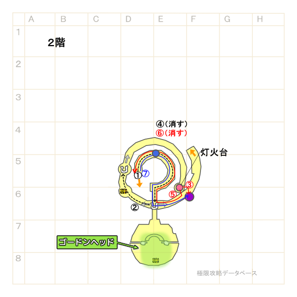 冥闇の聖塔2階モンスターマップ
