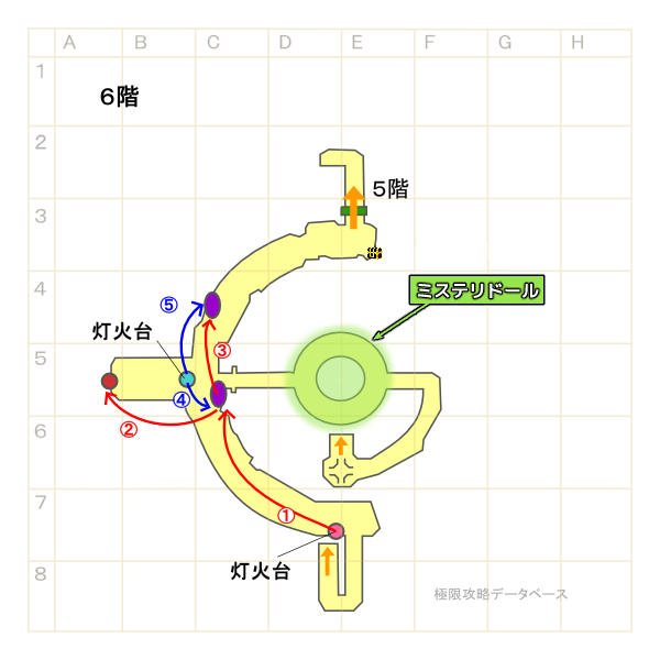 冥闇の聖塔6階モンスターマップ