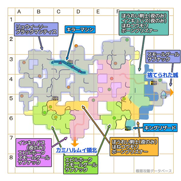 夢幻の森モンスターマップ