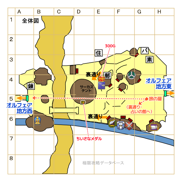 オルフェアの町マップ