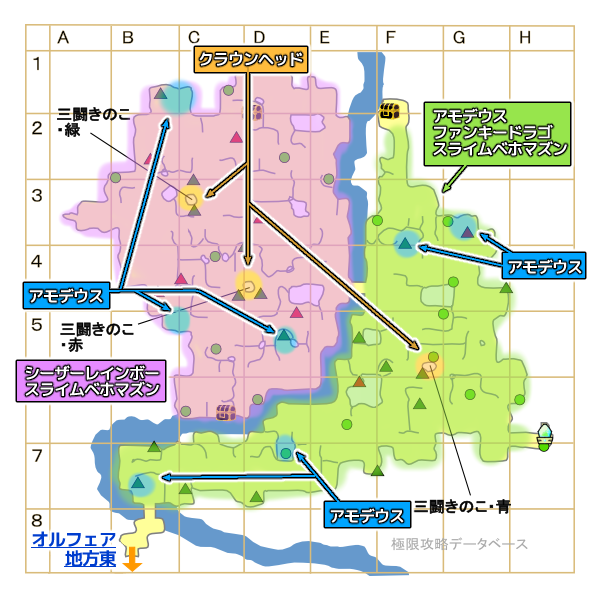 ポポリアきのこ山モンスターマップ
