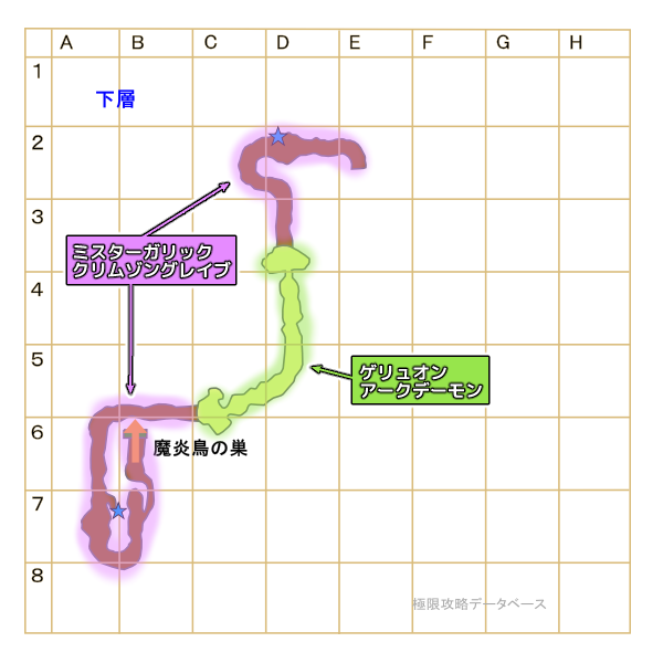 煉獄の谷モンスターマップ3