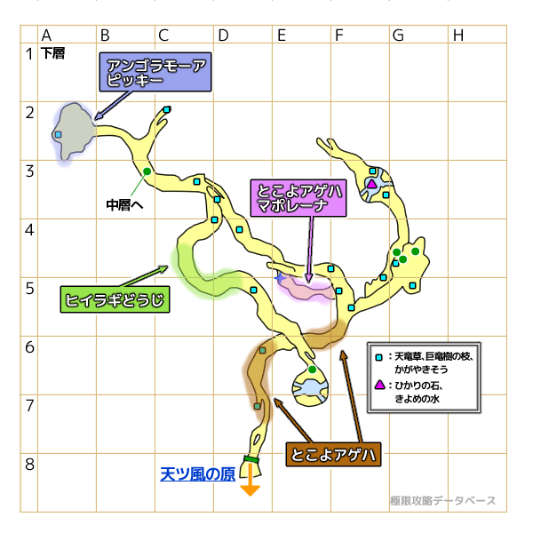 神獣の森下層モンスターマップ