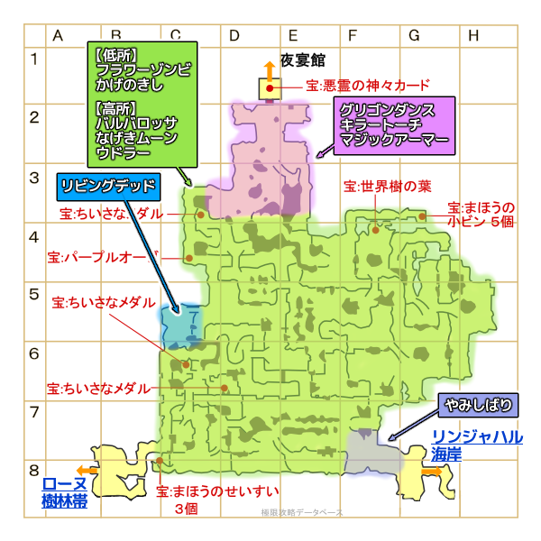 魔女の森モンスター分布マップ