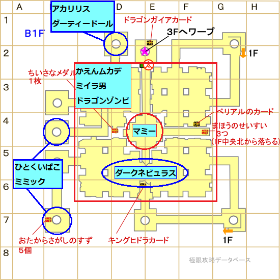 真のピラミッド地下1階モンスター分布マップ