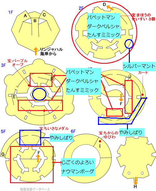 リンジャの塔モンスター分布マップ