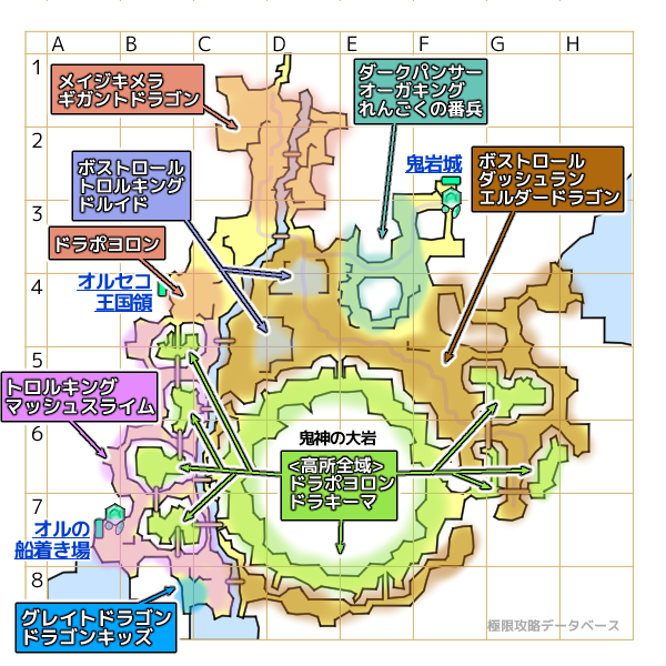 ドランド平原モンスターマップ