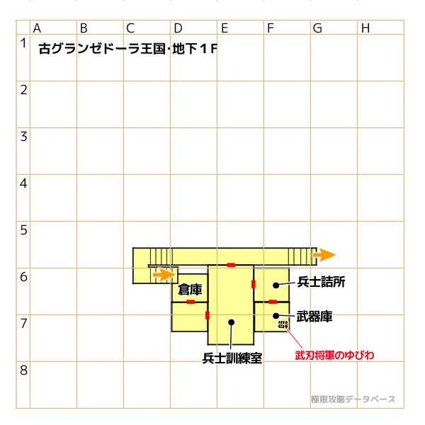 古グランゼドーラ城マップ