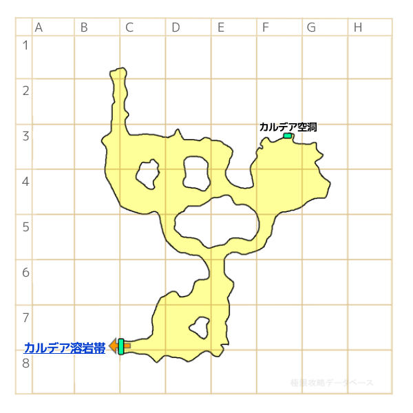 灼熱の溶岩窟キラキラマップ