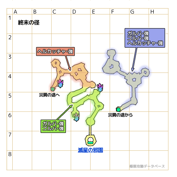 滅星の深淵モンスターマップ1