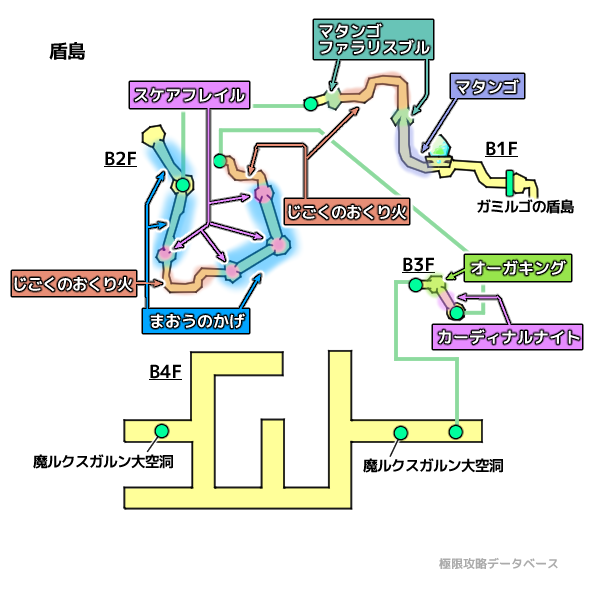 ルクスガルン大空洞モンスターマップ