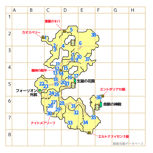 豊穣の密林キラキラマップ