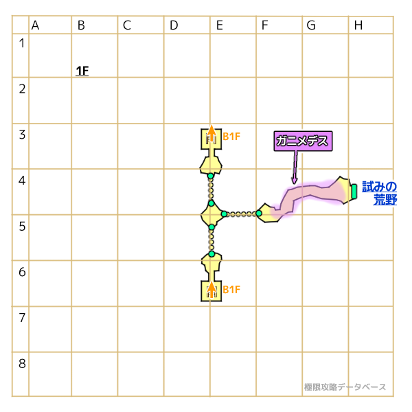 儀礼場への洞くつ1階モンスターマップ