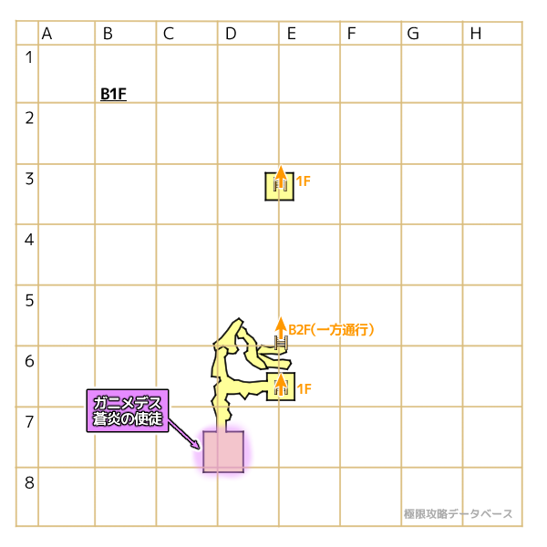 儀礼場への洞くつ地下1階モンスターマップ