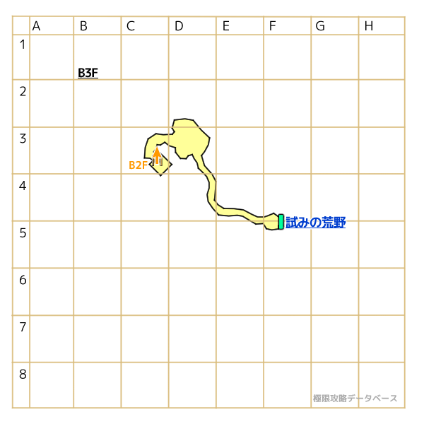 儀礼場への洞くつ地下3階キラキラマップ