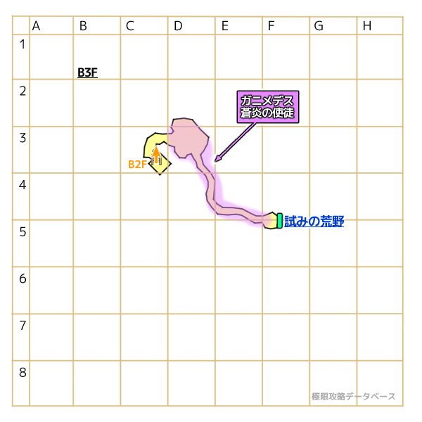 儀礼場への洞くつ地下3階モンスターマップ