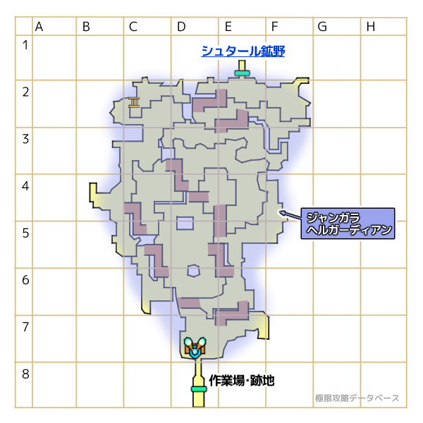 ハディン採石場モンスター分布マップ