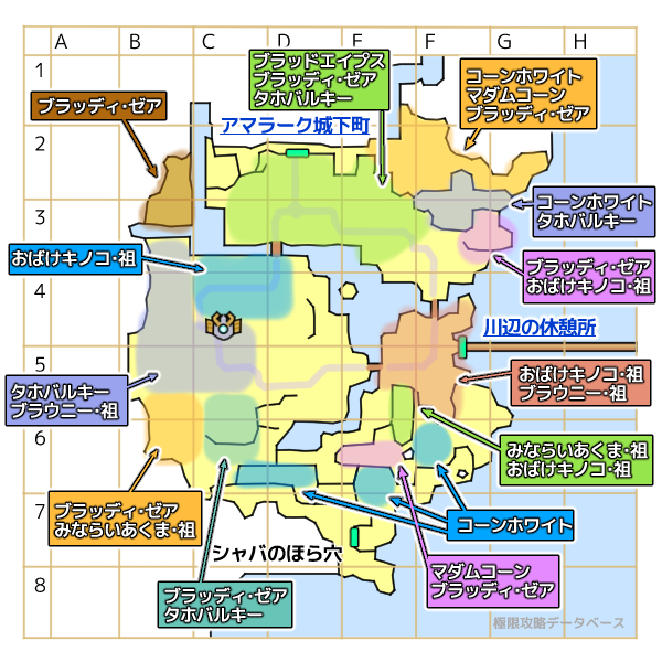 タービア草原モンスター分布マップ